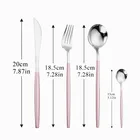 Набор столовых приборов из нержавеющей стали, 1810 дюймов, розовые, серебряные ложки, 4 шт.набор, набор ножей палочки вилка ложка, столовые приборы можно мыть в посудомоечной машине