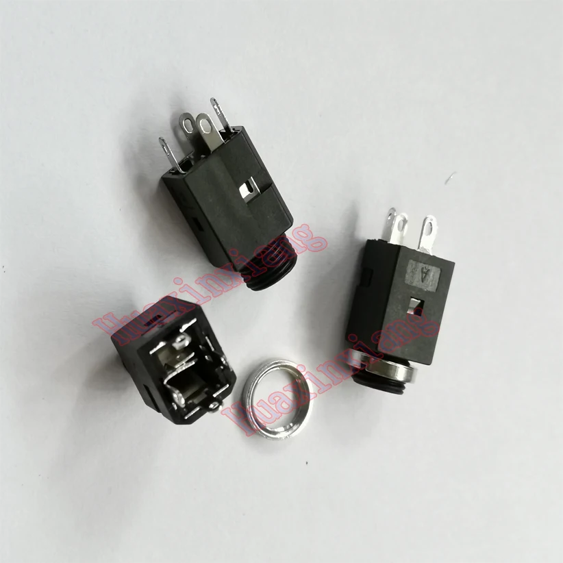 50PCS/Lot PJ-341 3.5MM Audio/Video Female Socket/Jack Connector Vertical 4Pin With Nut | Connectors