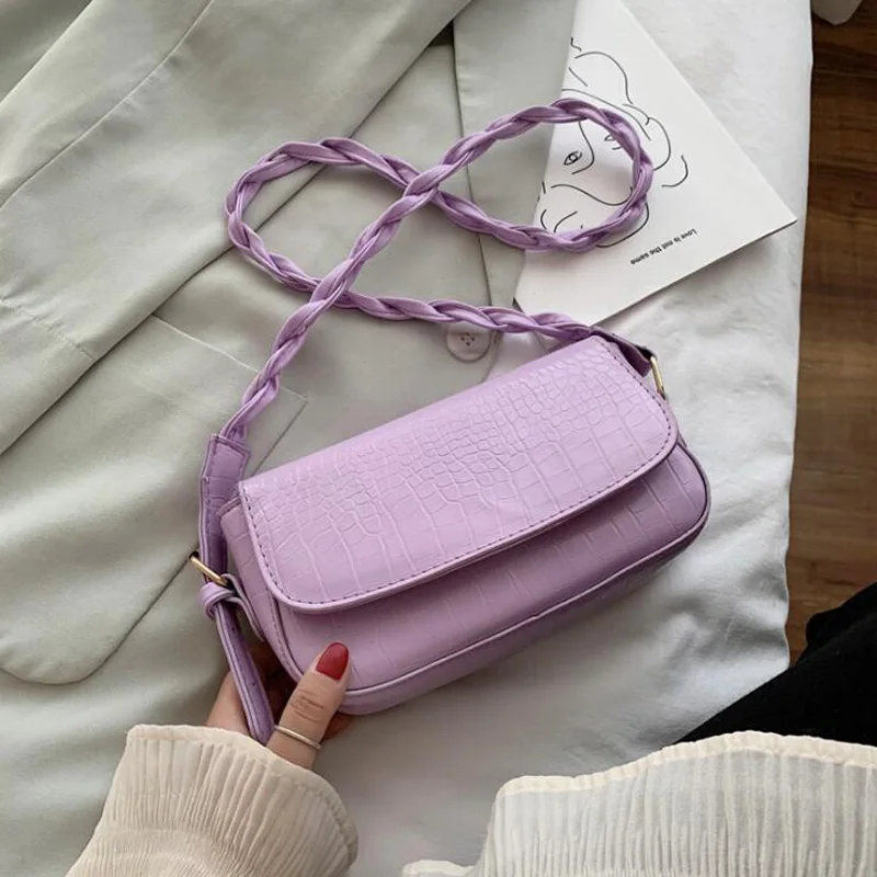 Женская сумка через плечо из искусственной кожи с плетеным ремешком под кожу