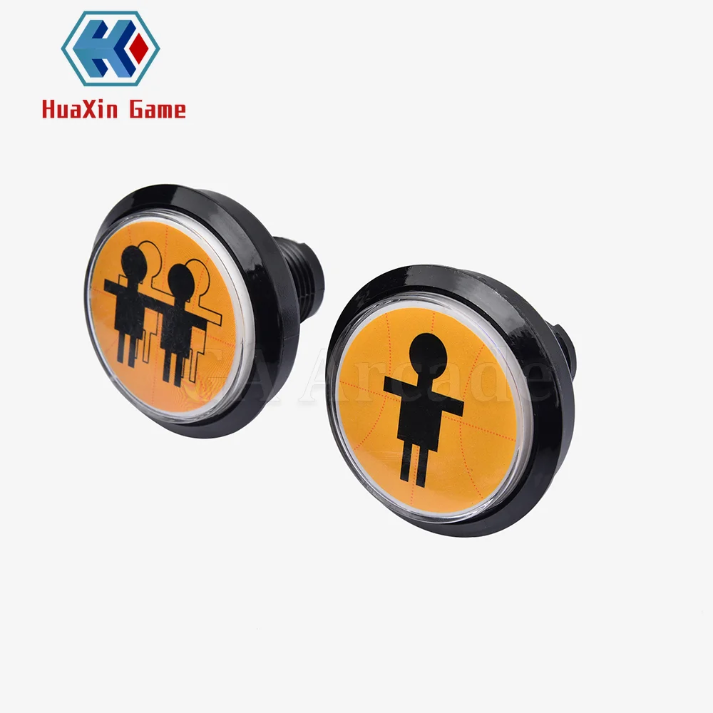 

2 pcs /lot 60 mm Flat Arcade 5V /12V LED Illuminated Push Button 1P / 2P Player Buttons with micro switch for basketball machine