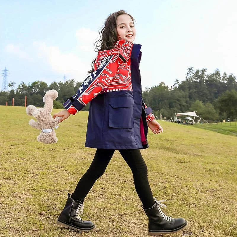 

Girls' jackets, autumn clothes, new styles, big children, children's autumn and winter girls, three-in-one detachable jacket