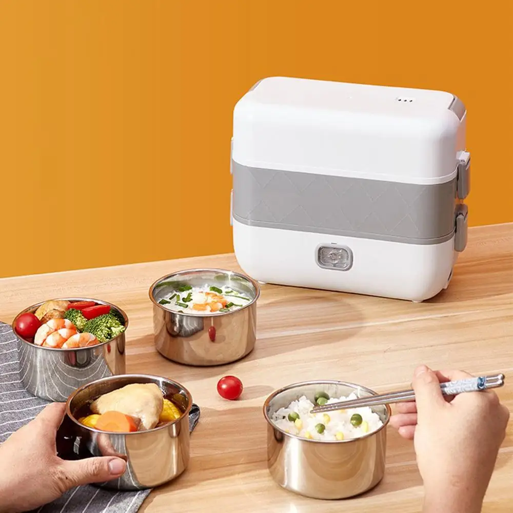 

Double Layer Lunch Box Electric Food Container Lunchbox Portable Cooking Artifact Insulation Barrel Office Worker Rice Cookers