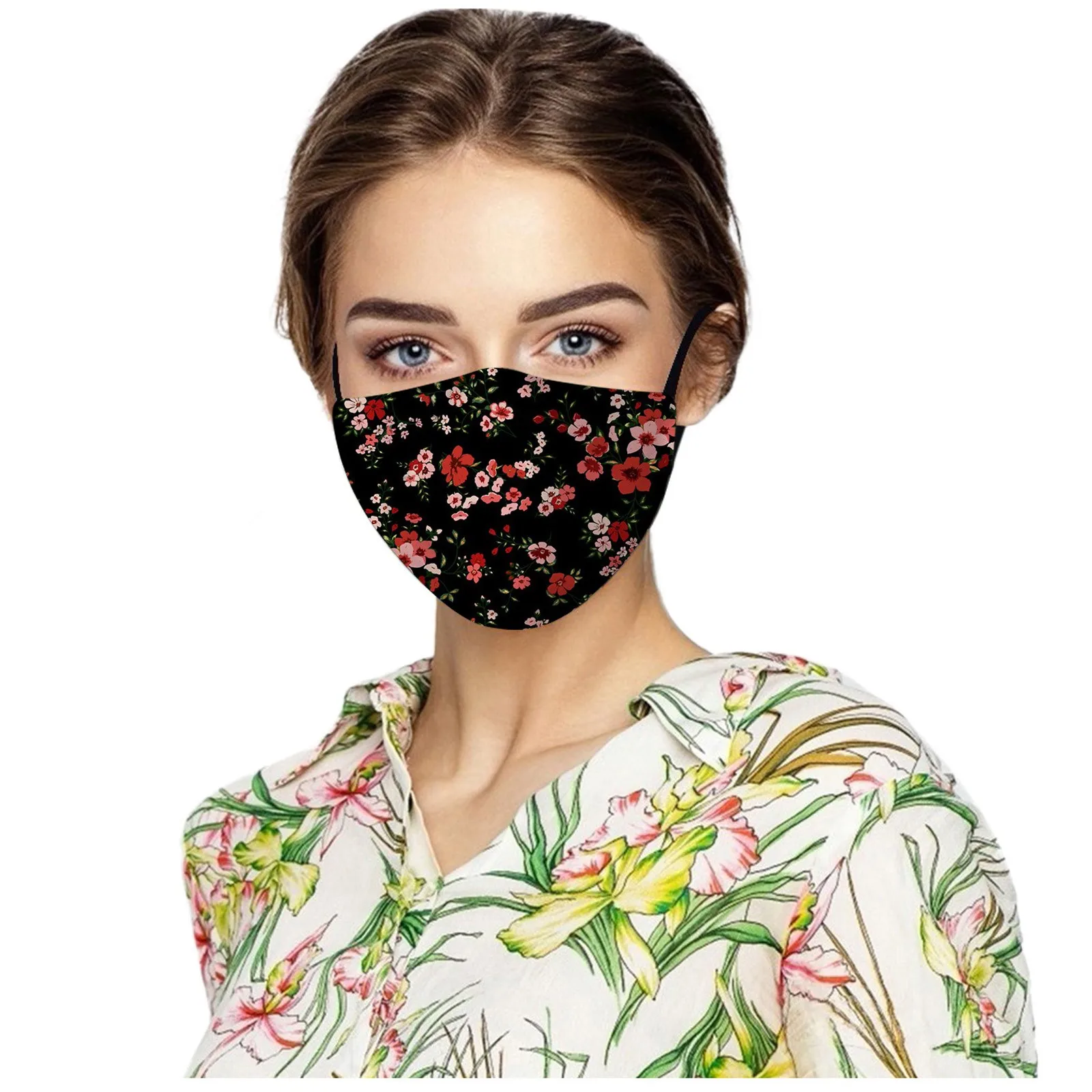 

Women Reusable Outdoor Drill 1pcs Mouth Cover Stretchy Mask Reusable Washable Safety Earloop With 2 Filter Dustproof Cotton Mask