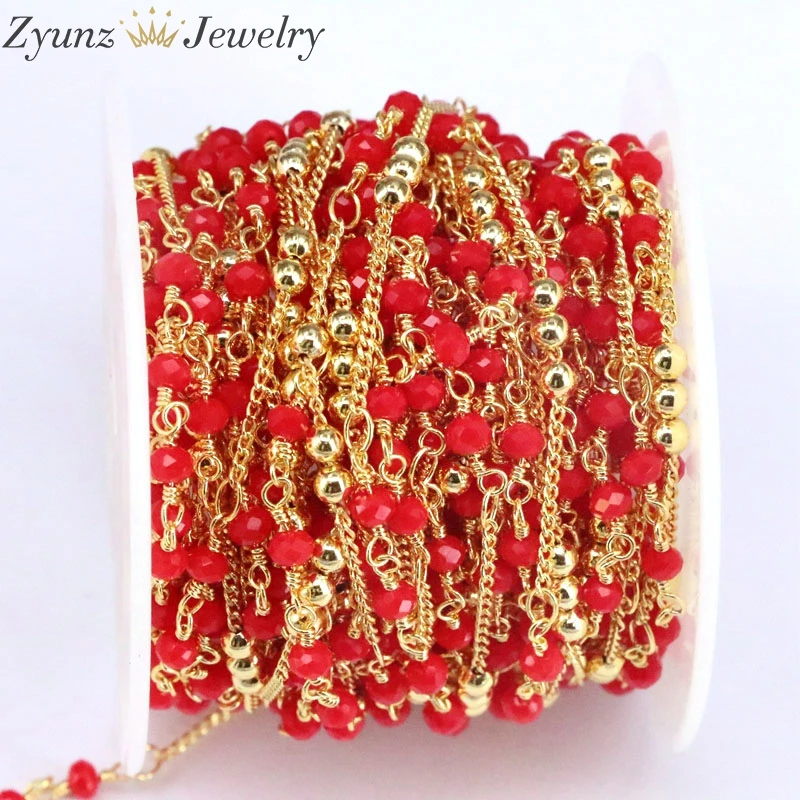 5 метров металлический кабель эмаль Золотая цепочка много цветов Звенья из