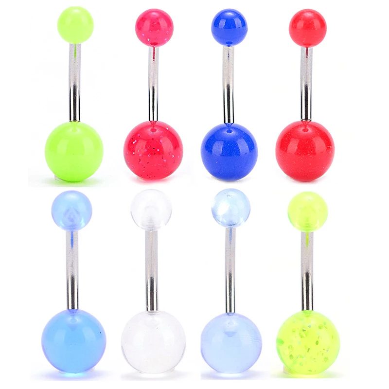 Пирсинг для пупка 1 шт. акриловый индустриальный пирсинг прозрачное голубое