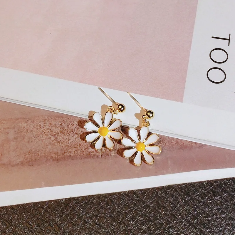 Женские серьги-гвоздики в Корейском стиле милые летние цветочные украшения с