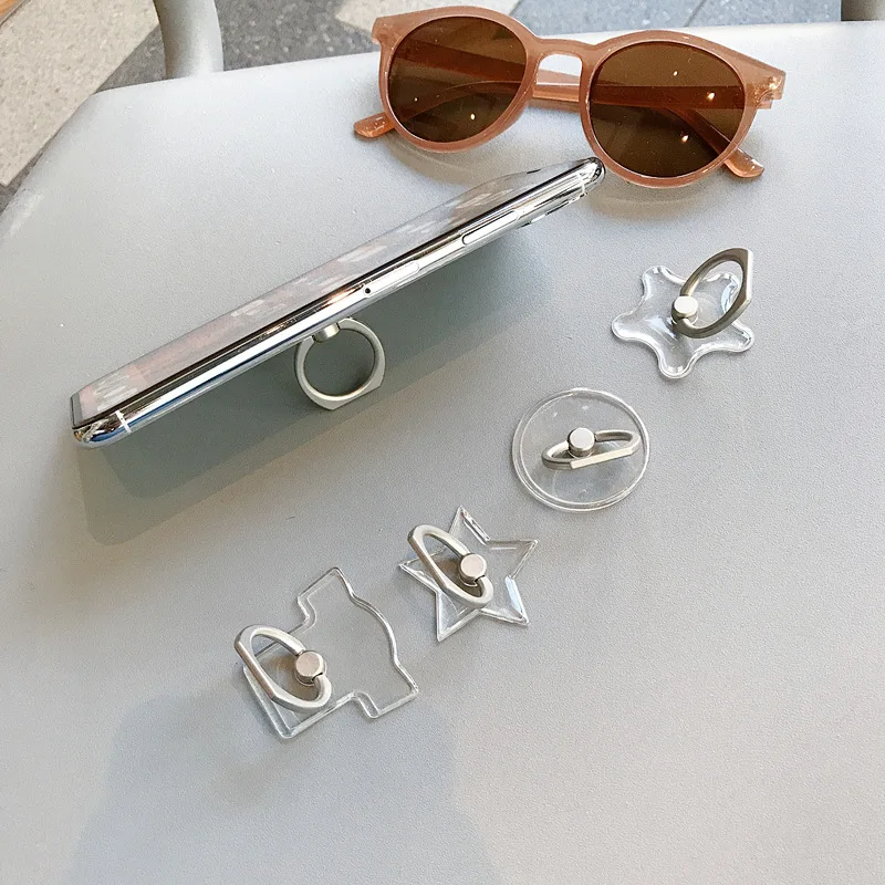 transparent metal phone holder foldable socket holder ring holder suitable for all mobile phone base mobile phone accessories free global shipping
