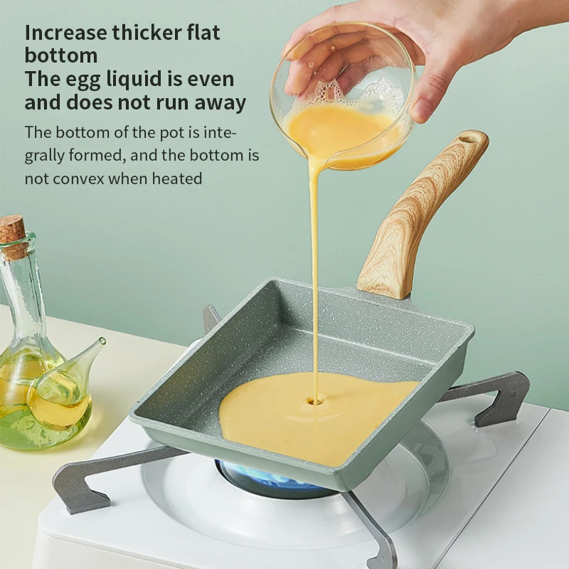 Нелипкая сковородка для жарки японский Tamagoyaki омлет Алюминий Сковорода Из Сплава