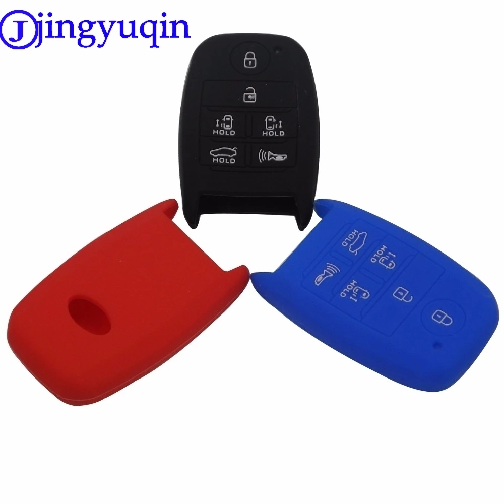 

jingyuqin 6 Buttons Remote Silicone Car-Styling Key Case Cover Proctetor For Kia K3 K5 Grand Carnival Sorento Sedona Smart
