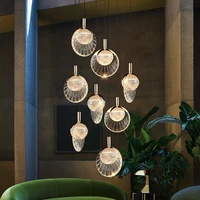 Smart Plug Led Staircase Chandelier Ceiling Modern Light Fixture For  Luxury Hotel Deco Villa Vanity Bedroom Hanging Lamp Gold