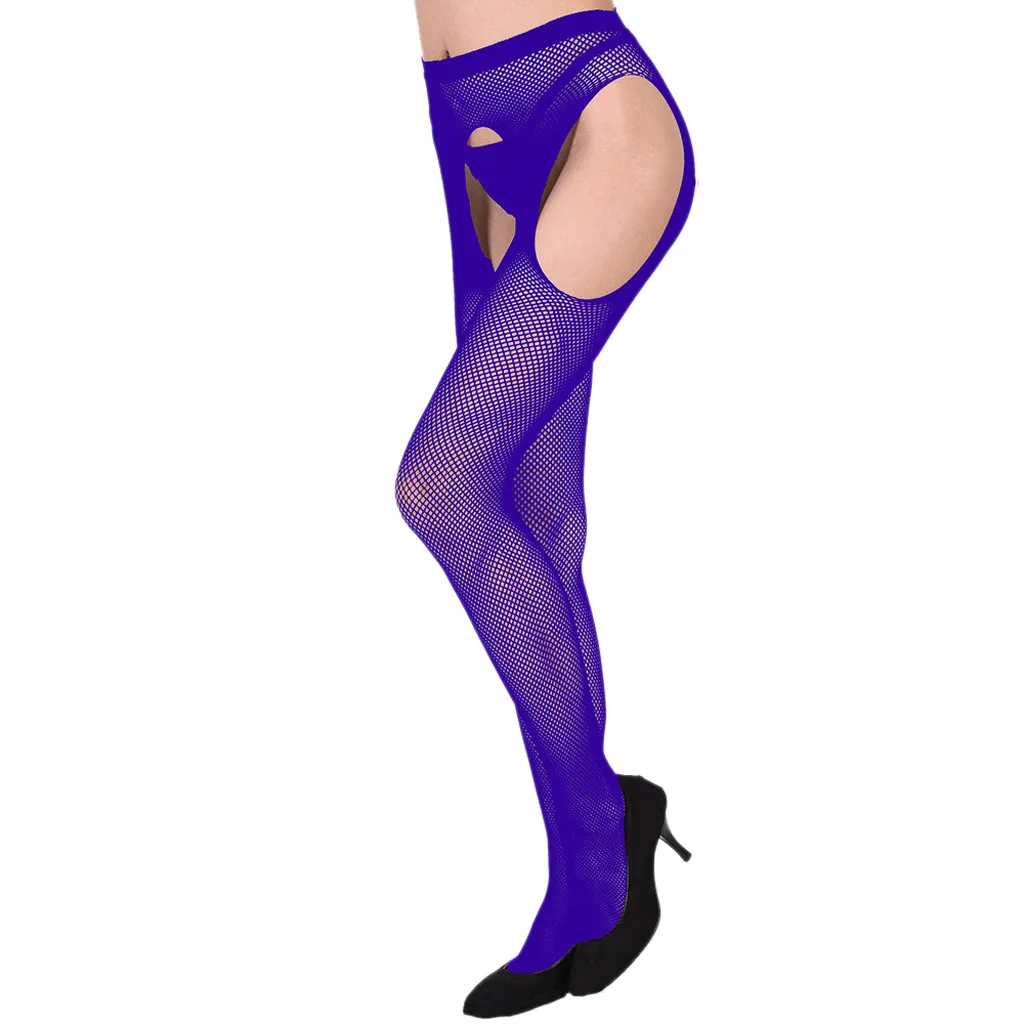 Сексуальное женское нижнее белье с открытой промежностью блестящие колготки