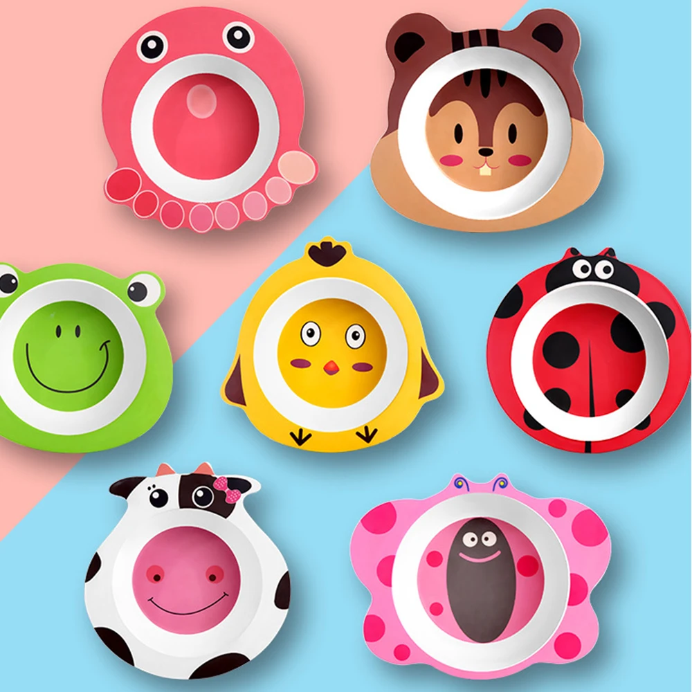 

Baby Bowl Creative Anti-fall Bamboo Fiber Tableware Silicone Baby Bowl Increase appetite animal modeling Bowl Anti-scald Bowl