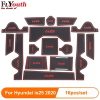 16pcsset for hyundai ix25 2020 car anti slip gate slot cup mats accessories non slip mat car sticker interior door pad