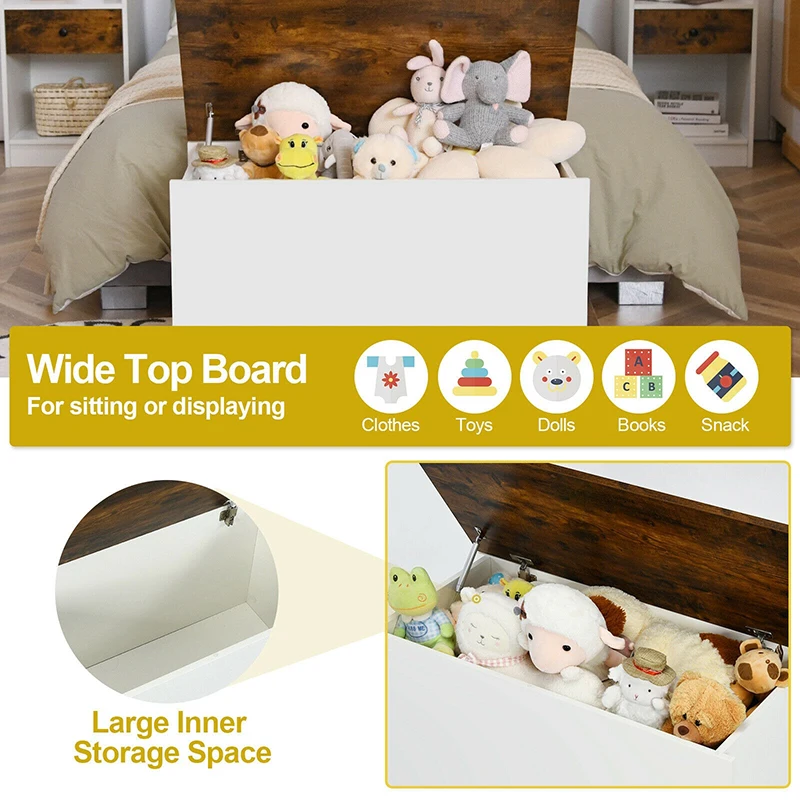 Cofre de almacenamiento con tapa de labios, cubierta de autosujeci&oacute;n, varilla neum&aacute;tica, tablero de ingenier&iacute;a Premium, Banco de zapatos multiusos, caja de almacenamiento para sala de estar-4