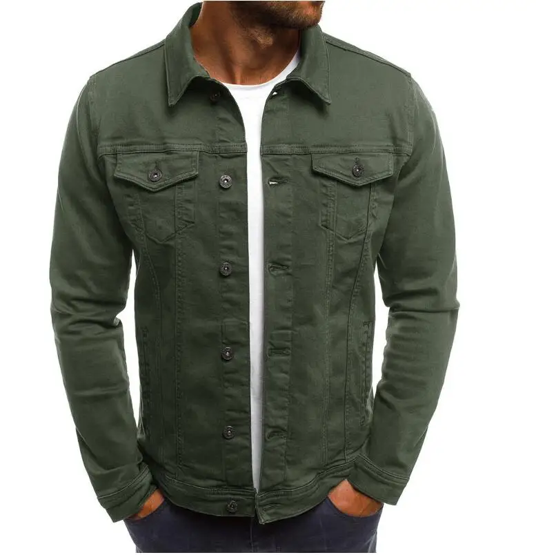 Куртка мужская уличная chaqueta hombre Джинсовая Куртка jaqueta masculino повседневные джинсовые куртки - Цвет: Армейский зеленый