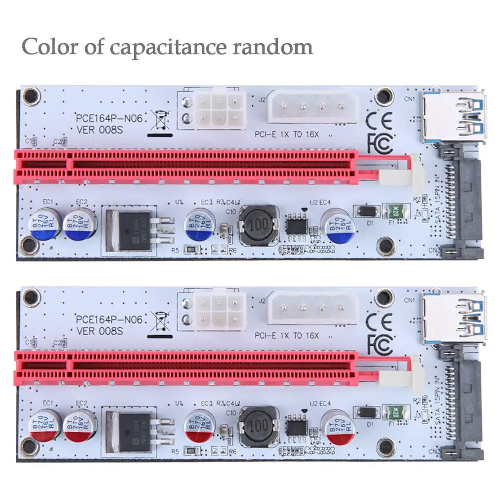Райзер-карта PCI-E 60 см VER008S/007S 4 контакта 6 контактов SATA Power 008S PCIe 1x 16x адаптер USB 3 0