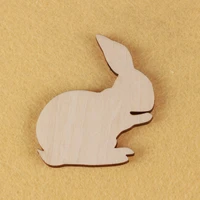 rabbit shape mascot laser cut christmas decorations silhouette blank unpainted 25 pieces wooden shape 0737