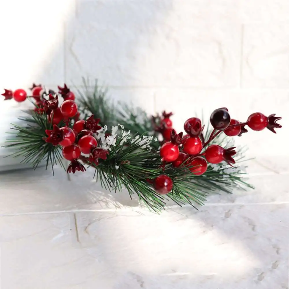 Имитация кедра Рождественский венок Ягодное кольцо сосновая игла зеленый