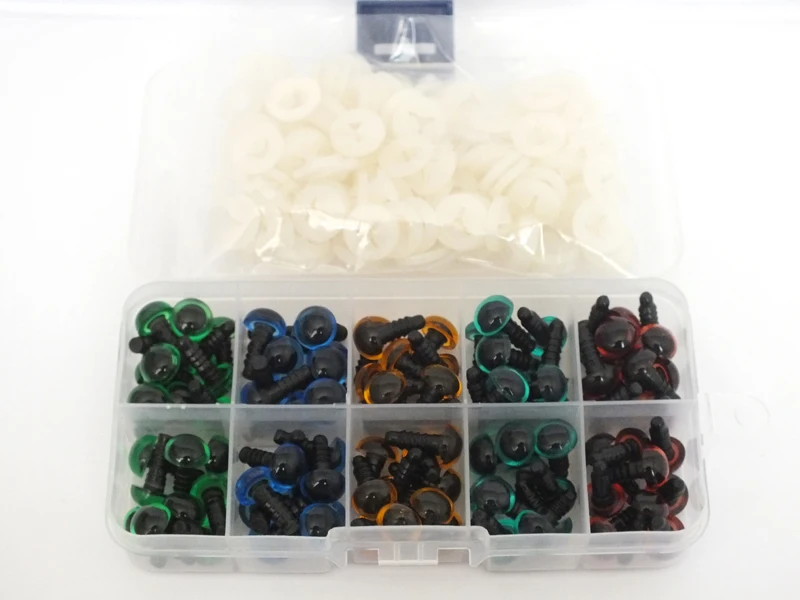 100 шт. 10 мм Разноцветные Пластиковые безопасные Глаза животных для игрушек