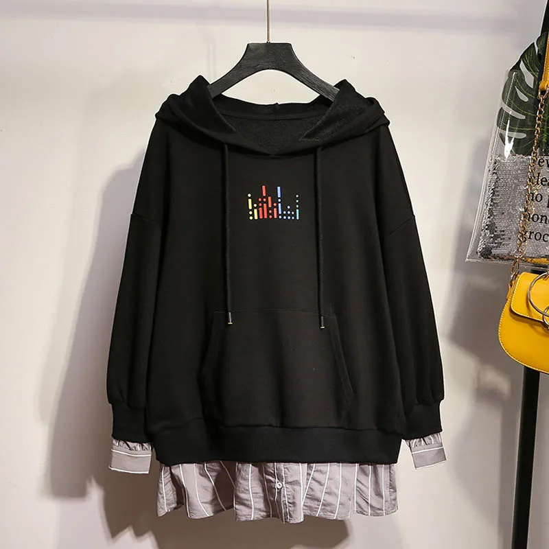Осенние толстовки женские большие размеры бюст 140 см 6XL 7XL 8XL 9XL Толстовка черные