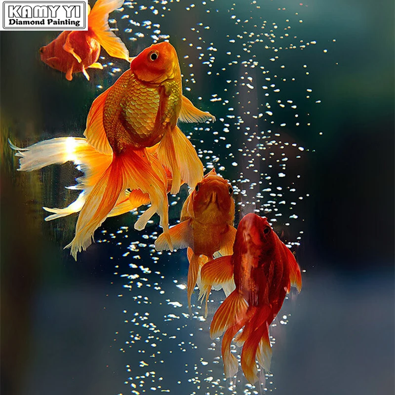 

Kamy Yi 5D DIY Diamond Painting Goldfish Embroidery Cross Stitch Diamond Painting Home Decoration Gift YY