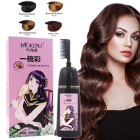 400ml hair dye color shampoo beauty nourishe long lasting care for men women home salon with comb black brown red hair dye cream