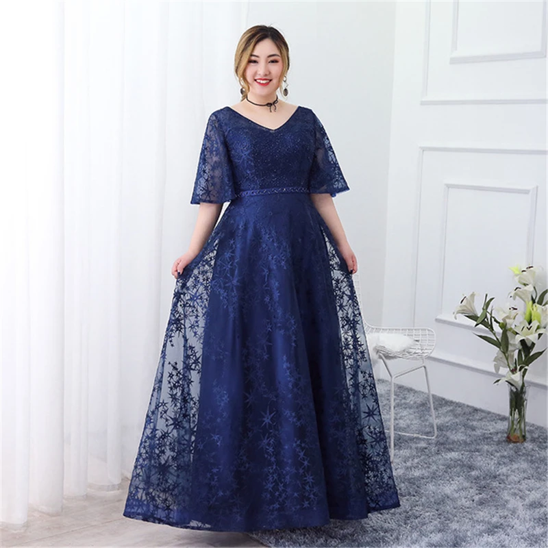 

Plus Size Evening Dresses Ever Pretty Elegant V-Neck Ruffles Formal Evening Gown Party Dress Robe wedding dress simple new 2020