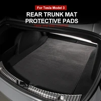 car front trunk mat for tesla model 3 accessories waterproof rear cargo tray trunk protective pads trunk mat soft flannel 2021