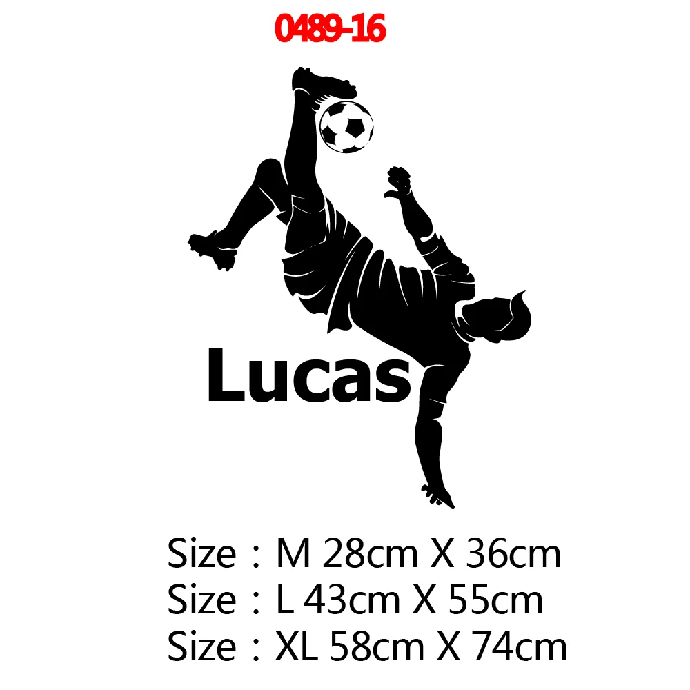 0489-16 Personalized Custom Name Sports Wall Sticker Football Basketball Hockey Player Home Decor For Living Room Art Decal Wallsticker - Color: 0489-16