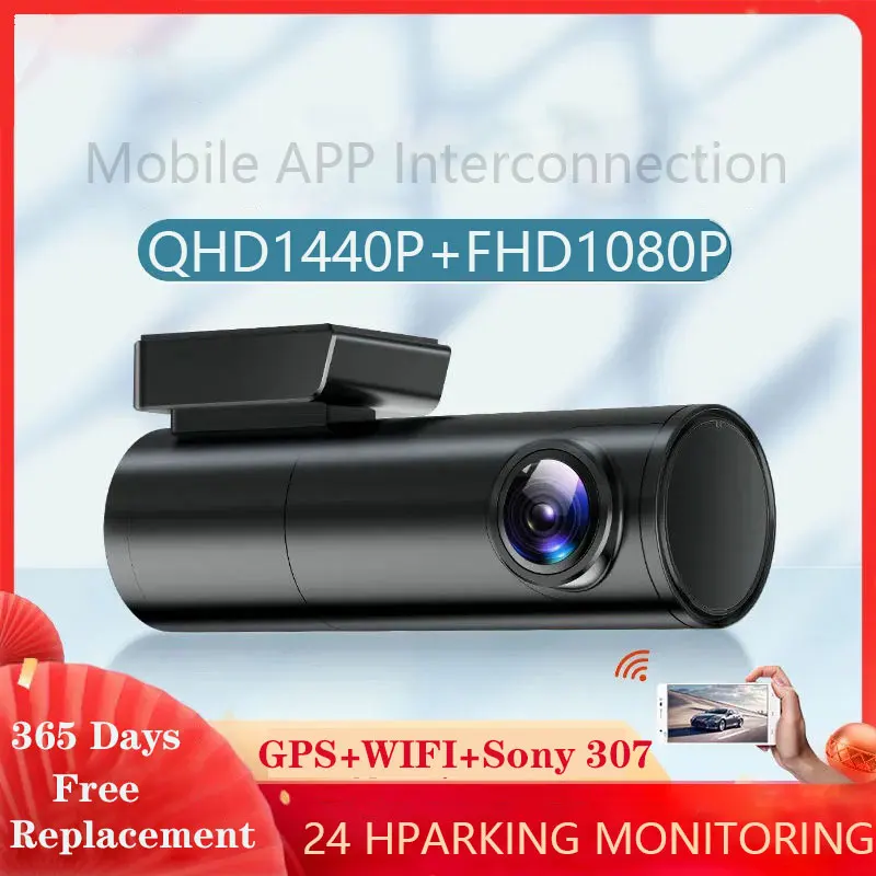 Мини видеорегистратор OLOPKY скрытый QHD Android 2K встроенный Wi Fi GPS 24 часа парковки 1440P