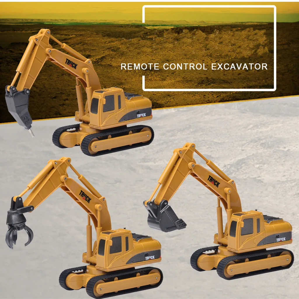 2.4G Simulation toy RC excavator toys with Musical and light Children's Boys RC truck Beach toys RC Engineering car tractor