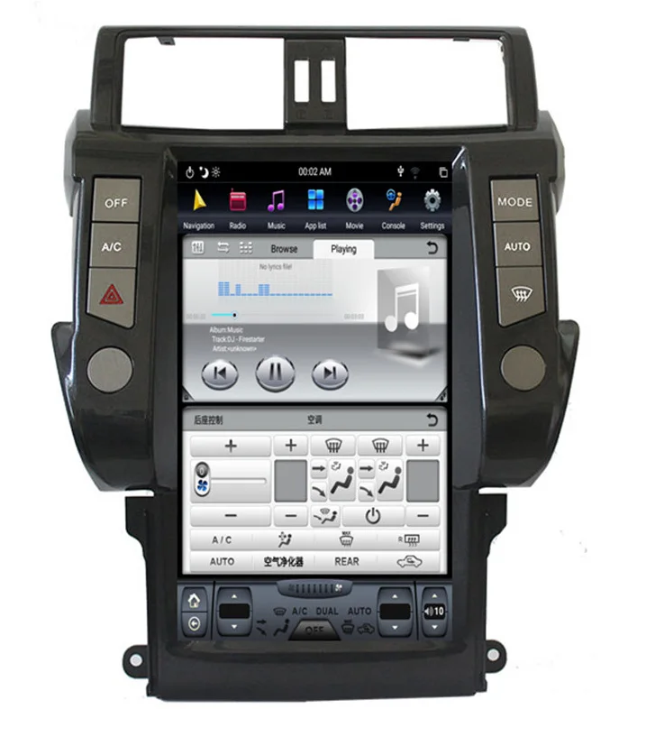 

13.6" tesla style vertical screen android 9.0 Six core Car GPS radio Navigation for Toyota prado 2010-2013