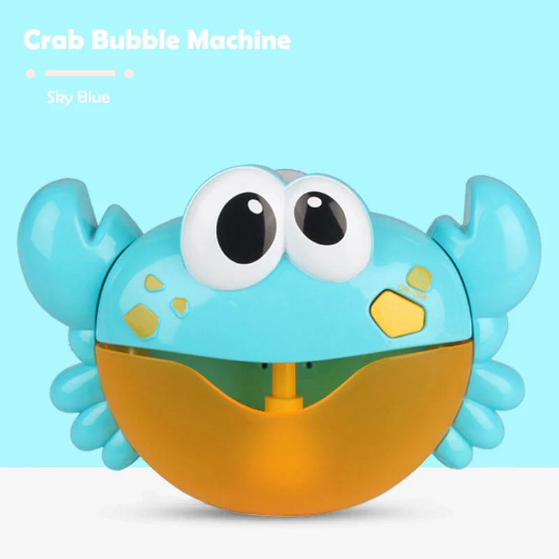 Blue Crab With Box Bubble Краб игрушка для ванны машина Bubble крабы лягушка музыкальная Ванна мыло автоматический пузырь чайник Ванная комната для малышей Малыш игрушка подарок - Цвет: Blue Crab With Box