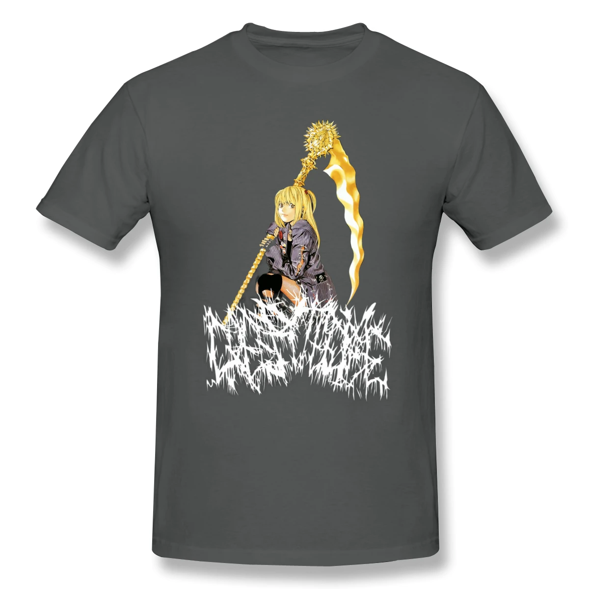 Мужские футболки DEATH NOTE Забавные топы Death Note - Misa Deathmetal из чистого хлопка в стиле