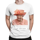 Для мужчин футболки Queen Lizzy футболка с рождественским рисунком Queen Елизаветы II британской королевской короны футболки Camisas Hombre Для мужчин s однотонный футболки