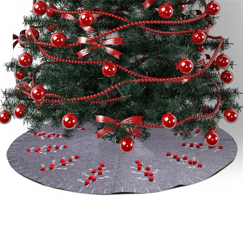 120cm 3D Christmas Plaid Long Haired Tree Skirt Dress Up Decorations For Home Xmas New Year Gift Navidad | Дом и сад