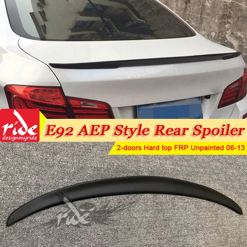 E92 задний багажник загрузки губы крыло FRP Неокрашенный Черный P стиль подходит для