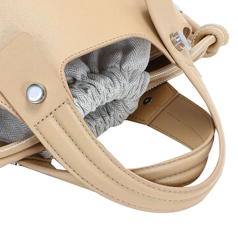 

Solid Color Drawstring Bag Simple Wild Shoulder Messenger Portable Bucket Bag Mini Female Bag