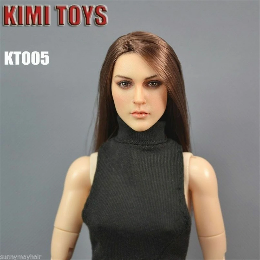 1/6 масштаб KIMI TOYS KT005 Азия девушка женщина голова лепить длинные прямые волосы голова резьба голова модель подходит 12 ''фигурка тела