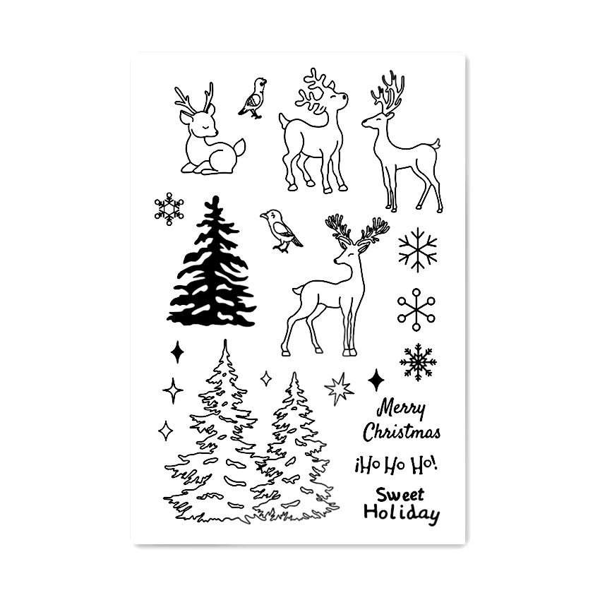 Прозрачная печать 11x16 см с пасхальным оленем прозрачные силиконовые марки валик