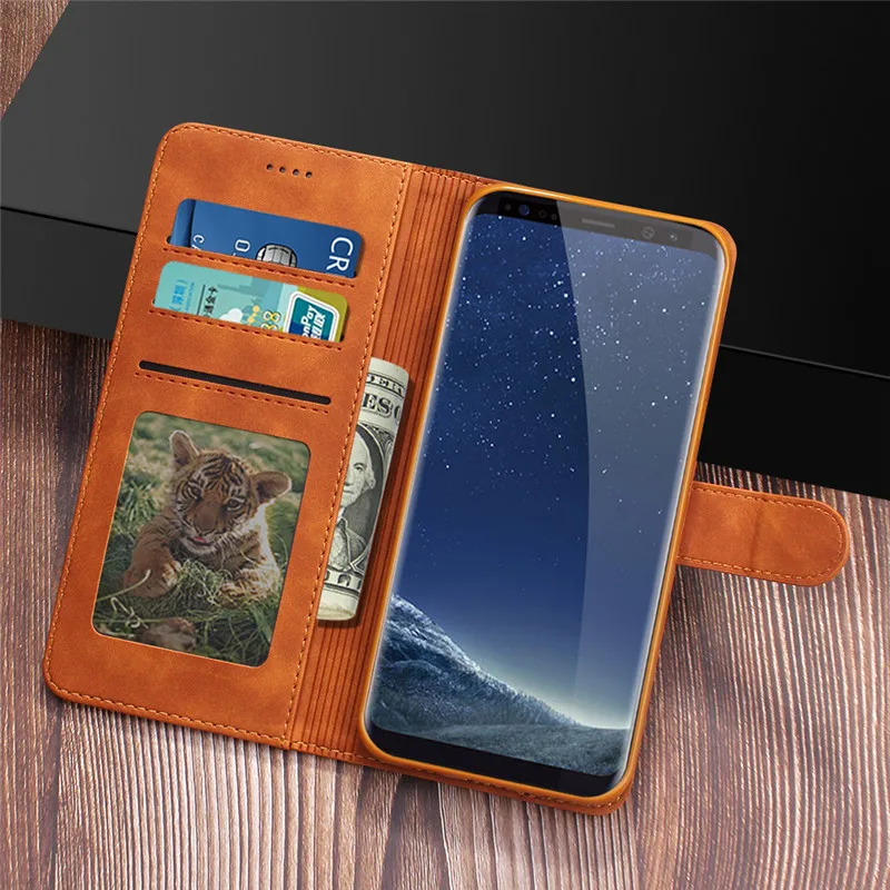 Кожаный чехол книжка для Samsung Galaxy S8 бумажник с подставкой телефона etui Note 10 S9 S10 Plus
