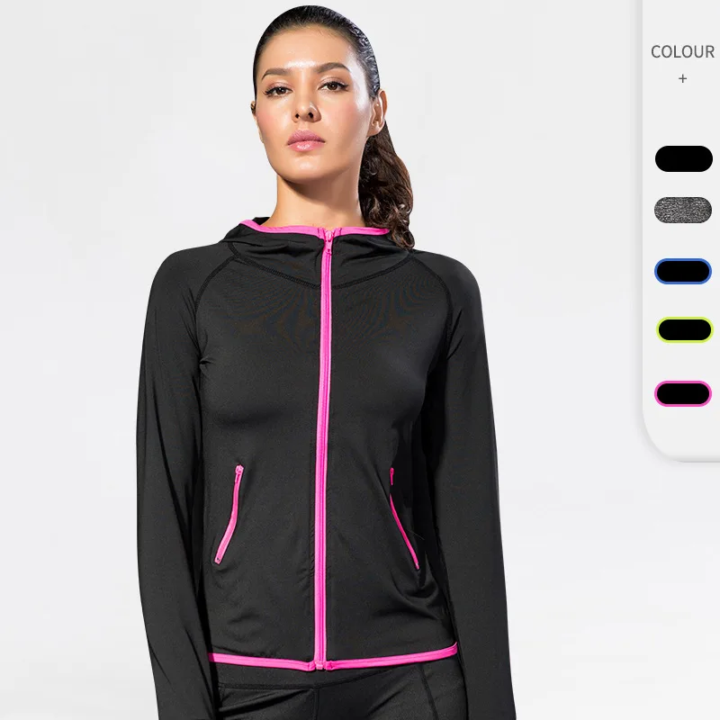 

Women Running Jerseys Long Sleeve Hoodies Sweatshirt Gym Yoga Top Tracksuit Jogger Jacket Sportwear Coat Female Rashguard Blouse