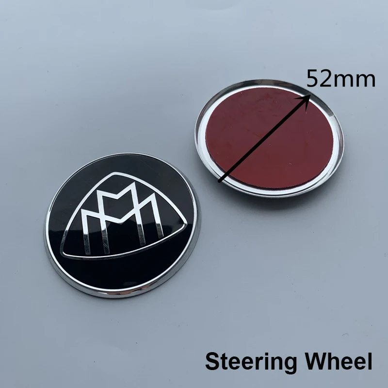 Steering Wheel 52mm Круглый значок эмблемы для Maybach S320L S400 S500 S600 S680 автомобильный Стайлинг рулевое колесо Центральная наклейка крышка капота лого с булавками - Цвет: Steering Wheel 52mm