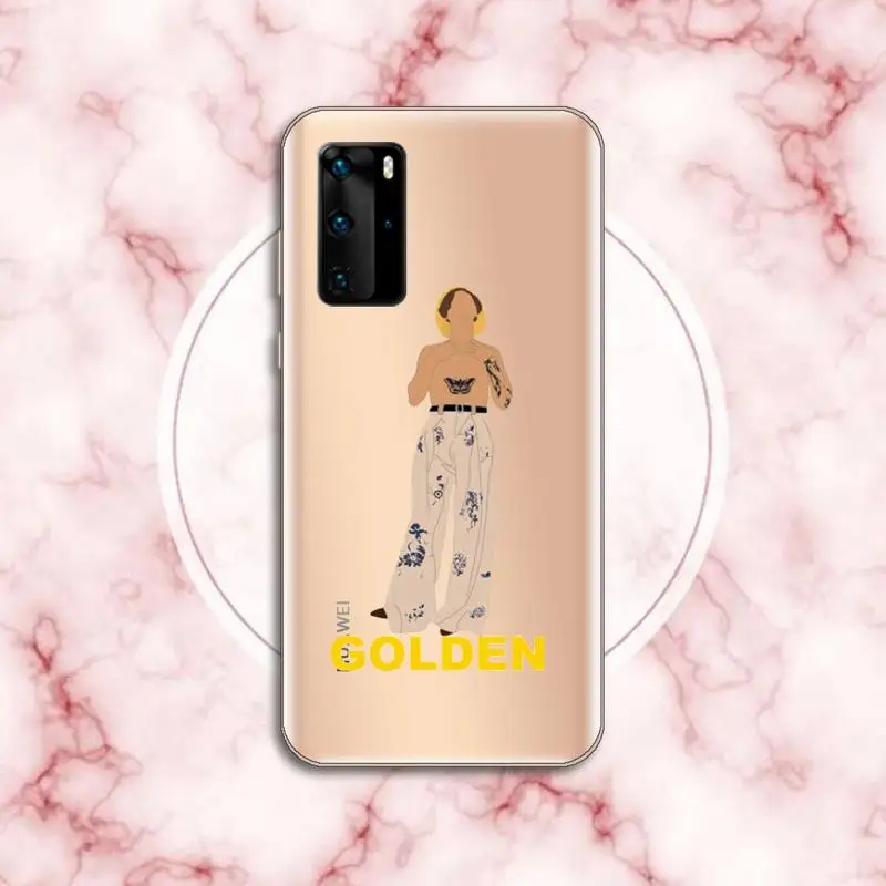 

Harry Styles Gold Phone Case Transparent for Huawei P20 P30 P40 honor 8 10i P smart 2019 Samsung A71 A21S S10 20 plus