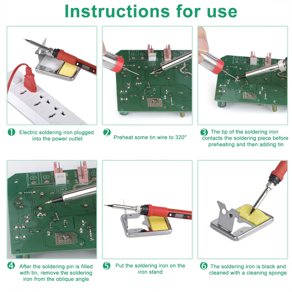 CN Plug 80W 220V Temperature Adjustable LCD Screen Electric Soldering Iron Welding Tool | Инструменты
