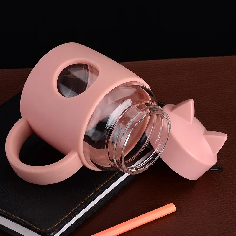 AIWILL стеклянная бутылка для воды мультяшный боросиликатный стеклянный стакан