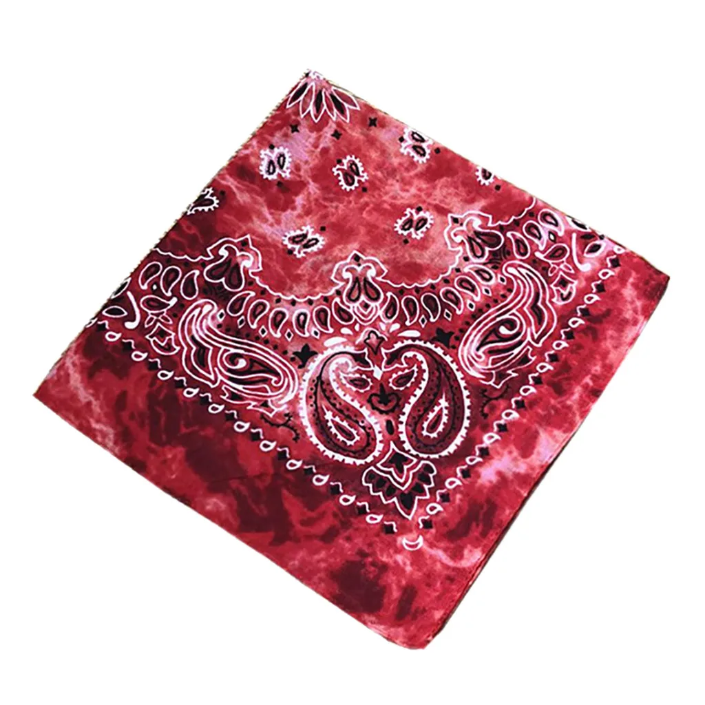 

Pure Color Cotton New Tie-dyed Headscarf Paisley Printed Scroll Bandanna Tie-dyed Square Bandana Square Scarves Headwear#35
