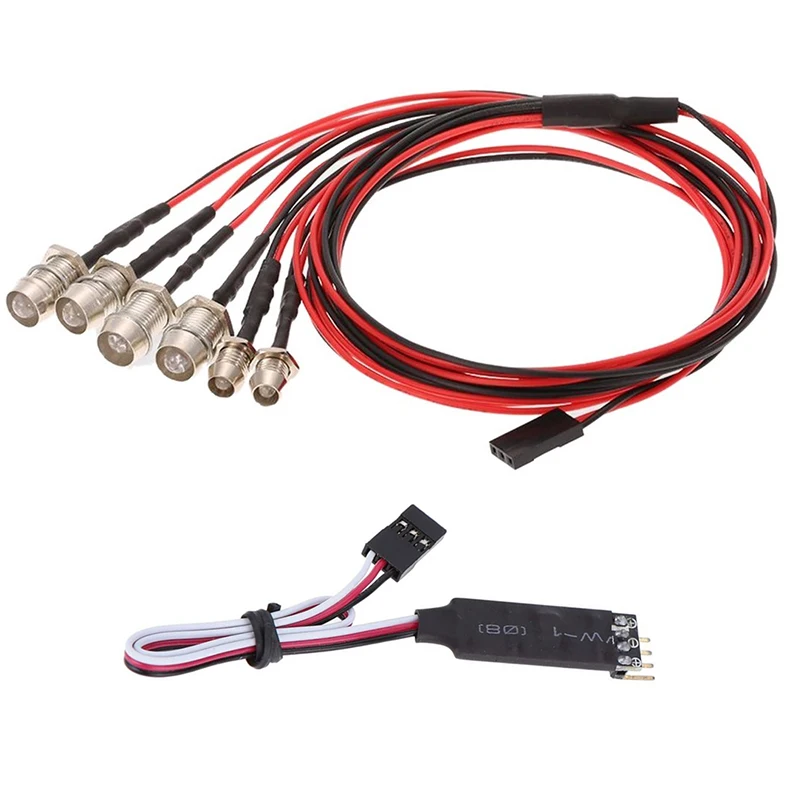 

6 LED Light Kit 2 White 2 Red 2 Blue with 3CH Lamp Control Panel for 1/10 1/8 Traxxas TRX4 HSP Axial SCX10 D90 RC Car