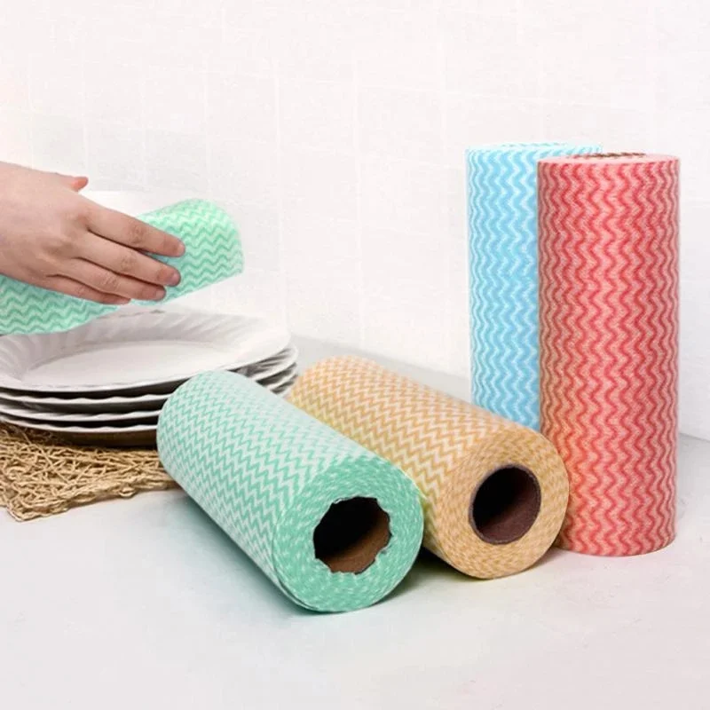 

Dish Cloth Kitchen Daily 50 Sheets of Disposable and Reusable Scouring Pads,Cloth Rolls, Cleaning Wipes, Towel Rolls 1Roll