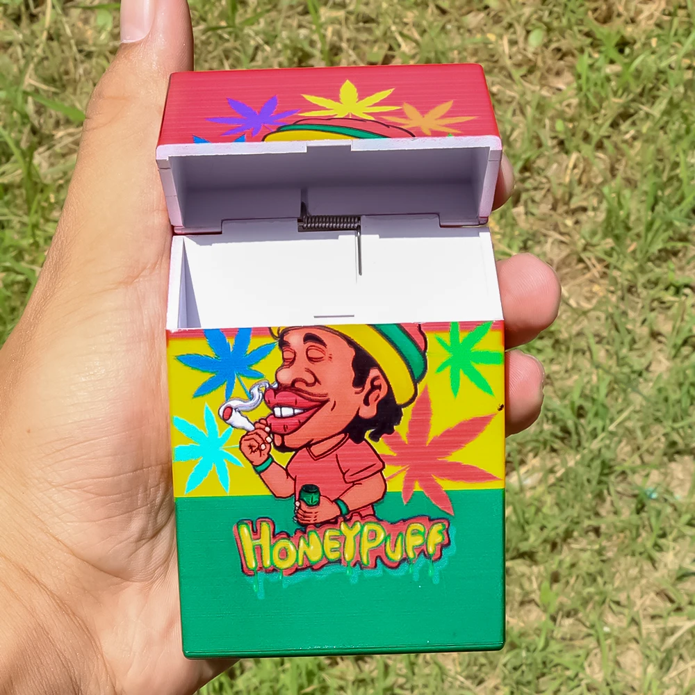 

HONEYPUFF 95mm*60mm Mexican Holiday Style Plastic Cigarette Case Pocket SizeCigarette Tobacco Box Smoking Cigarettes Holder